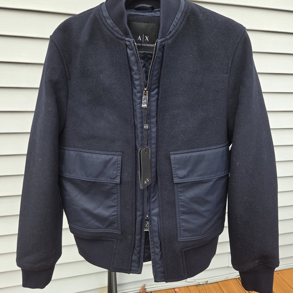 A/X Armani Exchange Men's Navy Bomber Jacket